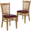 image:imageFlash Furniture HERCULES Series Vertical Slat Back Walnut Wood Restaurant ChairBurgundy Vinyl SeatNatural Wood Frame