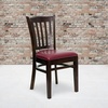 image:imageFlash Furniture HERCULES Series Vertical Slat Back Walnut Wood Restaurant ChairBurgundy Vinyl SeatWalnut Wood Frame