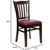image:imageFlash Furniture HERCULES Series Vertical Slat Back Walnut Wood Restaurant ChairBurgundy Vinyl SeatWalnut Wood Frame
