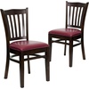 image:imageFlash Furniture HERCULES Series Vertical Slat Back Walnut Wood Restaurant ChairBurgundy Vinyl SeatWalnut Wood Frame