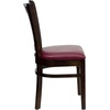 image:imageFlash Furniture HERCULES Series Vertical Slat Back Walnut Wood Restaurant ChairBurgundy Vinyl SeatWalnut Wood Frame