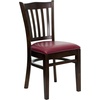 image:imageFlash Furniture HERCULES Series Vertical Slat Back Walnut Wood Restaurant ChairBurgundy Vinyl SeatWalnut Wood Frame
