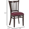 image:imageFlash Furniture HERCULES Series Vertical Slat Back Walnut Wood Restaurant ChairBurgundy Vinyl SeatWalnut Wood Frame