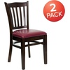image:imageFlash Furniture HERCULES Series Vertical Slat Back Walnut Wood Restaurant ChairBurgundy Vinyl SeatWalnut Wood Frame
