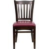 image:imageFlash Furniture HERCULES Series Vertical Slat Back Walnut Wood Restaurant ChairBurgundy Vinyl SeatWalnut Wood Frame