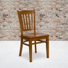 image:imageFlash Furniture HERCULES Series Vertical Slat Back Walnut Wood Restaurant ChairCherry Wood SeatCherry Wood Frame
