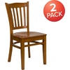 image:imageFlash Furniture HERCULES Series Vertical Slat Back Walnut Wood Restaurant ChairCherry Wood SeatCherry Wood Frame