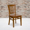 image:imageFlash Furniture HERCULES Series Vertical Slat Back Walnut Wood Restaurant ChairCherry Wood SeatCherry Wood Frame