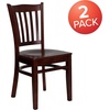 image:imageFlash Furniture HERCULES Series Vertical Slat Back Walnut Wood Restaurant ChairMahogany Wood SeatMahogany Wood Frame