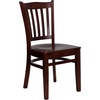 image:imageFlash Furniture HERCULES Series Vertical Slat Back Walnut Wood Restaurant ChairMahogany Wood SeatMahogany Wood Frame