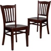 image:imageFlash Furniture HERCULES Series Vertical Slat Back Walnut Wood Restaurant ChairMahogany Wood SeatMahogany Wood Frame
