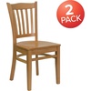 image:imageFlash Furniture HERCULES Series Vertical Slat Back Walnut Wood Restaurant ChairNatural Wood SeatNatural Wood Frame