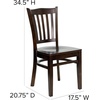 image:imageFlash Furniture HERCULES Series Vertical Slat Back Walnut Wood Restaurant ChairWalnut Wood SeatWalnut Wood Frame