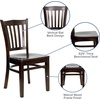 image:imageFlash Furniture HERCULES Series Vertical Slat Back Walnut Wood Restaurant ChairWalnut Wood SeatWalnut Wood Frame