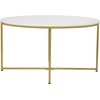 image:imageFlash Furniture Hampstead Collection Coffee Table  Modern White Marble Finish Coffee Table  Crisscross Brushed Gold Frame