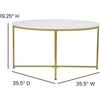 image:imageFlash Furniture Hampstead Collection Coffee Table  Modern White Marble Finish Coffee Table  Crisscross Brushed Gold Frame