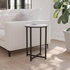 image:imageFlash Furniture Hampstead Collection End Table  Modern White Finish End Table  Crisscross Matte Black FrameWhite Marble TopMatte Black Frame