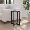 image:imageFlash Furniture Hampstead Collection End Table  Modern White Finish End Table  Crisscross Matte Black FrameWhite TopMatte Black Frame