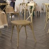 image:imageFlash Furniture Hercules Commercial IndoorOutdoor Cross Back Chair Wood Look WeatherResistant Lightweight Design Versatile Use Dark BrownChestnut