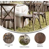 image:imageFlash Furniture Hercules Commercial IndoorOutdoor Cross Back Chair Wood Look WeatherResistant Lightweight Design Versatile Use Dark BrownDark Brown