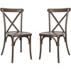 image:imageFlash Furniture Hercules Commercial IndoorOutdoor Cross Back Chair Wood Look WeatherResistant Lightweight Design Versatile Use Dark BrownDark Brown