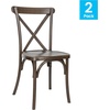 image:imageFlash Furniture Hercules Commercial IndoorOutdoor Cross Back Chair Wood Look WeatherResistant Lightweight Design Versatile Use Dark BrownDark Brown
