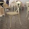 image:imageFlash Furniture Hercules Commercial IndoorOutdoor Cross Back Chair Wood Look WeatherResistant Lightweight Design Versatile Use Dark BrownLight Oak
