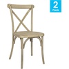 image:imageFlash Furniture Hercules Commercial IndoorOutdoor Cross Back Chair Wood Look WeatherResistant Lightweight Design Versatile Use Dark BrownLight Oak