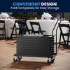 image:imageFlash Furniture Hercules Commercial IndoorOutdoor Folding Event Chair Wood Look WeatherResistant Lightweight Design Versatile Use Set of 4 ChestnutBlack