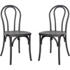 image:imageFlash Furniture Hercules Commercial IndoorOutdoor Thonet Style Chair Wood Look WeatherResistant Lightweight Design Versatile Use Set of 2 BlackBlack
