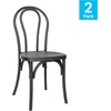 image:imageFlash Furniture Hercules Commercial IndoorOutdoor Thonet Style Chair Wood Look WeatherResistant Lightweight Design Versatile Use Set of 2 BlackBlack