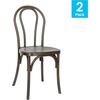 image:imageFlash Furniture Hercules Commercial IndoorOutdoor Thonet Style Chair Wood Look WeatherResistant Lightweight Design Versatile Use Set of 2 BlackDark Brown