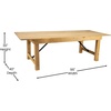 image:imageFlash Furniture Hercules Commercial Rectangular Farmhouse Folding Table Antique Rustic Solid Pine Dining Room Table Foldable Locking Legs 8 x 40 Black WashLight Natural