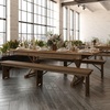 image:imageFlash Furniture Hercules Commercial Rectangular Farmhouse Folding Table Antique Rustic Solid Pine Dining Room Table Foldable Locking Legs 8 x 40 Black WashAntique Rustic