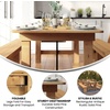image:imageFlash Furniture Hercules Commercial Rectangular Farmhouse Folding Table Antique Rustic Solid Pine Dining Room Table Foldable Locking Legs 8 x 40 Black WashLight Natural