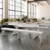 image:imageFlash Furniture Hercules Commercial Rectangular Farmhouse Folding Table Antique Rustic Solid Pine Dining Room Table Foldable Locking Legs 8 x 40 Black WashAntique Rustic White
