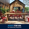 image:imageFlash Furniture Hercules Commercial Rectangular Farmhouse Folding Table Antique Rustic Solid Pine Dining Room Table Foldable Locking Legs 8 x 40 Black WashAntique Rustic