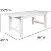 image:imageFlash Furniture Hercules Commercial Rectangular Farmhouse Folding Table Antique Rustic Solid Pine Dining Room Table Foldable Locking Legs 8 x 40 Black WashAntique Rustic White