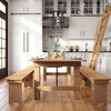 image:imageFlash Furniture Hercules Commercial Rectangular Farmhouse Folding Table Antique Rustic Solid Pine Dining Room Table Foldable Locking Legs 8 x 40 Black WashLight Natural