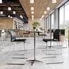 image:imageFlash Furniture Hercules Kenai Stackable Sled Base Bar Stool  Commercial 400 lb Capacity Contoured Back PowderCoated Base  BlackChrome Stack 3 HighBlack PlasticChrome Frame
