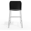image:imageFlash Furniture Hercules Kenai Stackable Sled Base Bar Stool  Commercial 400 lb Capacity Contoured Back PowderCoated Base  BlackChrome Stack 3 HighBlack PlasticChrome Frame