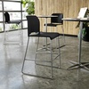 image:imageFlash Furniture Hercules Kenai Stackable Sled Base Bar Stool  Commercial 400 lb Capacity Contoured Back PowderCoated Base  BlackChrome Stack 3 HighBlack PlasticChrome Frame