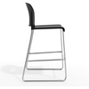 image:imageFlash Furniture Hercules Kenai Stackable Sled Base Bar Stool  Commercial 400 lb Capacity Contoured Back PowderCoated Base  BlackChrome Stack 3 HighBlack PlasticChrome Frame