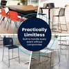 image:imageFlash Furniture Hercules Kenai Stackable Sled Base Bar Stool  Commercial 400 lb Capacity Contoured Back PowderCoated Base  BlackChrome Stack 3 HighBlack PlasticChrome Frame