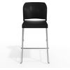 image:imageFlash Furniture Hercules Kenai Stackable Sled Base Bar Stool  Commercial 400 lb Capacity Contoured Back PowderCoated Base  BlackChrome Stack 3 HighBlack PlasticChrome Frame