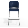 image:imageFlash Furniture Hercules Kenai Stackable Sled Base Bar Stool  Commercial 400 lb Capacity Contoured Back PowderCoated Base  BlackChrome Stack 3 HighNavy PlasticGray Frame