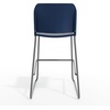 image:imageFlash Furniture Hercules Kenai Stackable Sled Base Bar Stool  Commercial 400 lb Capacity Contoured Back PowderCoated Base  BlackChrome Stack 3 HighNavy PlasticGray Frame