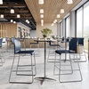 image:imageFlash Furniture Hercules Kenai Stackable Sled Base Bar Stool  Commercial 400 lb Capacity Contoured Back PowderCoated Base  BlackChrome Stack 3 HighNavy PlasticGray Frame