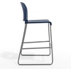 image:imageFlash Furniture Hercules Kenai Stackable Sled Base Bar Stool  Commercial 400 lb Capacity Contoured Back PowderCoated Base  BlackChrome Stack 3 HighNavy PlasticGray Frame