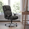 image:imageFlash Furniture Hercules Series 247 Intensive Use LeatherSoft Swivel Office Chair Ergonomic HighBack Executive Chair with Padded SeatArms BlackBlack Fabric